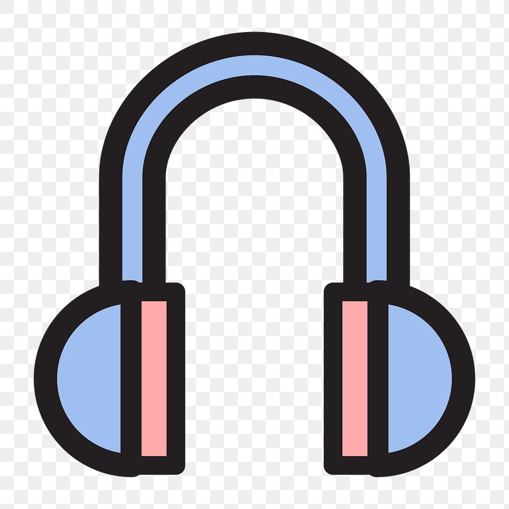 Headphone icon png, transparent background 