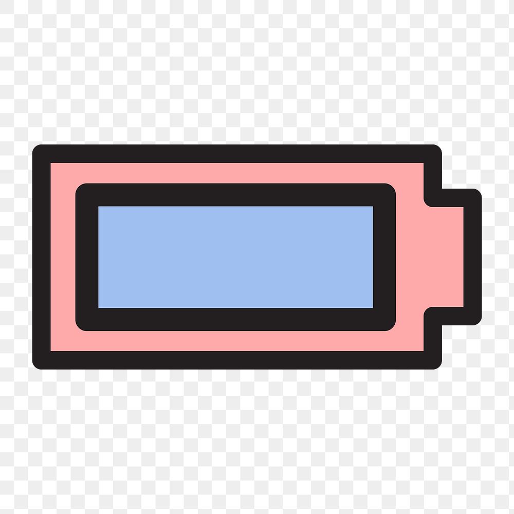 Battery full icon png, transparent background 