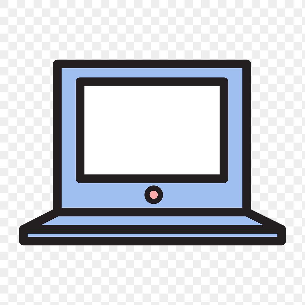 Laptop icon png, digital device illustration on  transparent background 