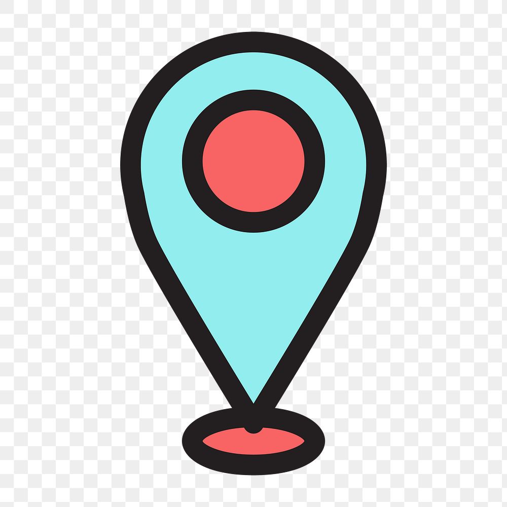 Location pin icon png,  transparent background 