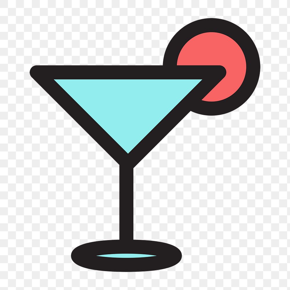 Cocktail icon png, transparent background 