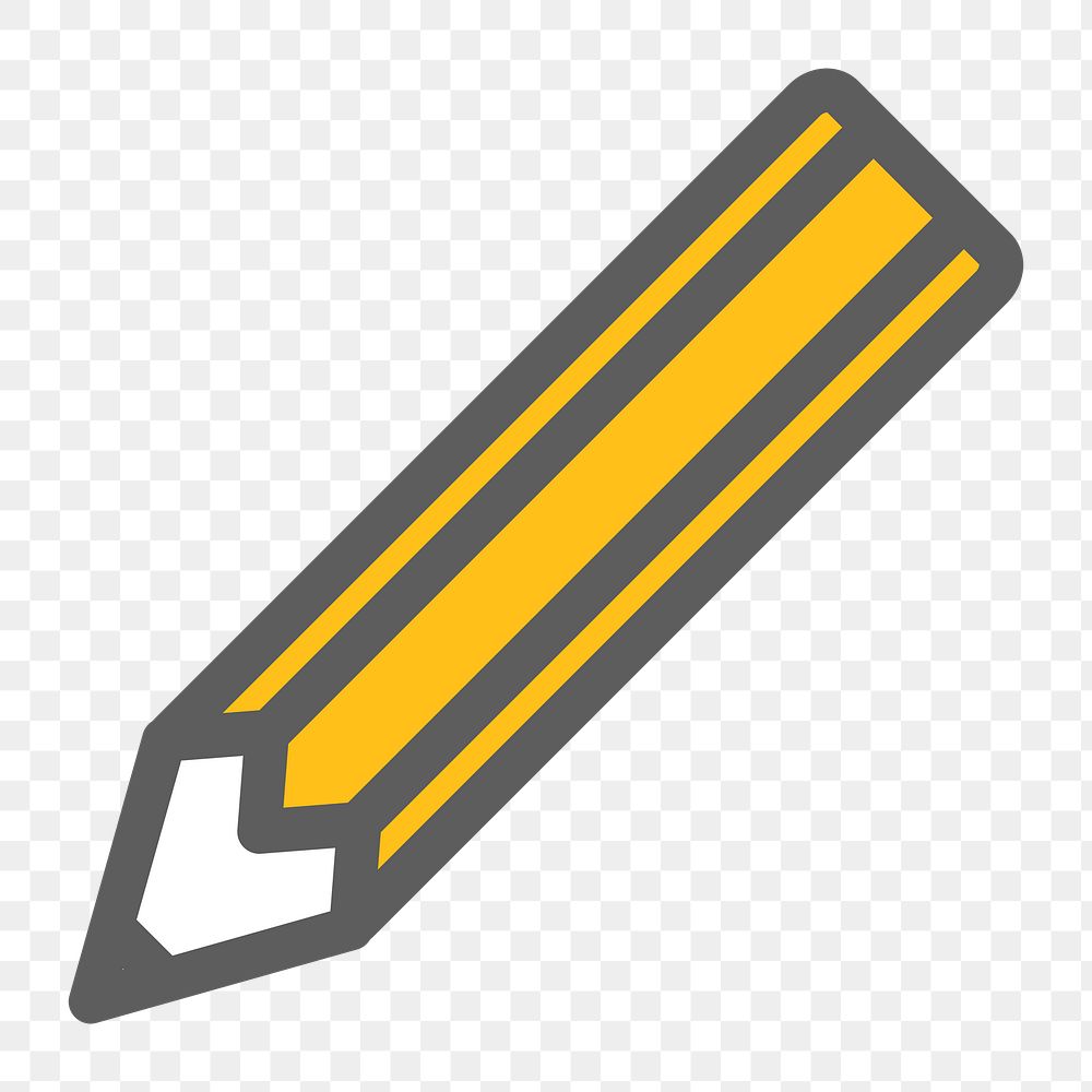 Pencil icon png,  transparent background 