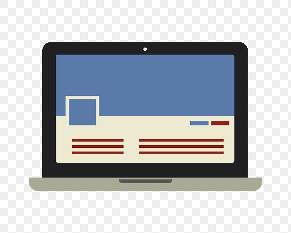 Laptop png icon, transparent background