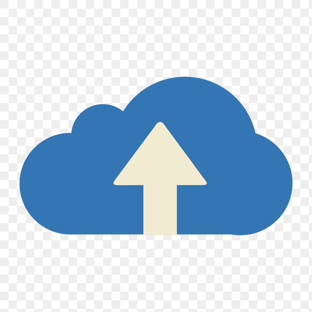 Cloud upload icon png, transparent background 