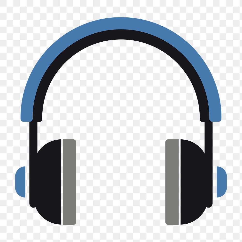 Headphones icon png, transparent background 