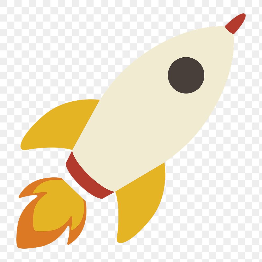 Launching rocket icon png, startup business graphic on  transparent background 