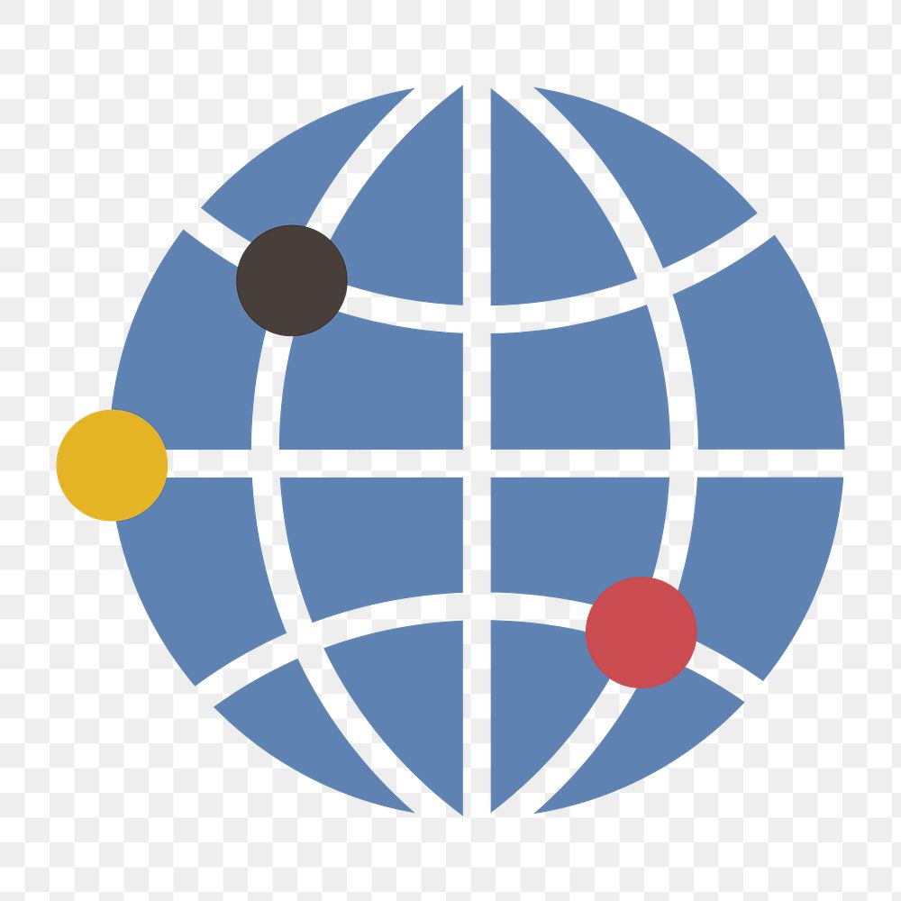 Global connection icon png,  transparent background 