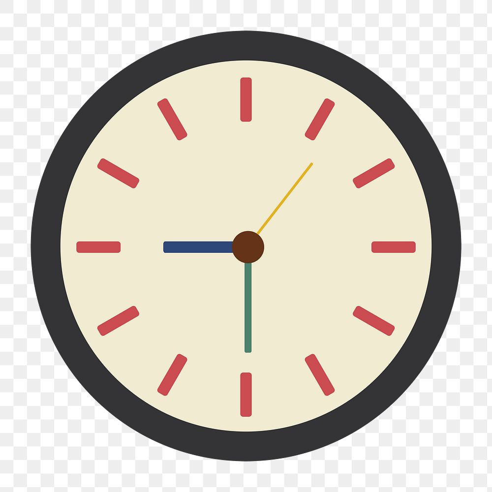 Analog clock icon png,  transparent background 