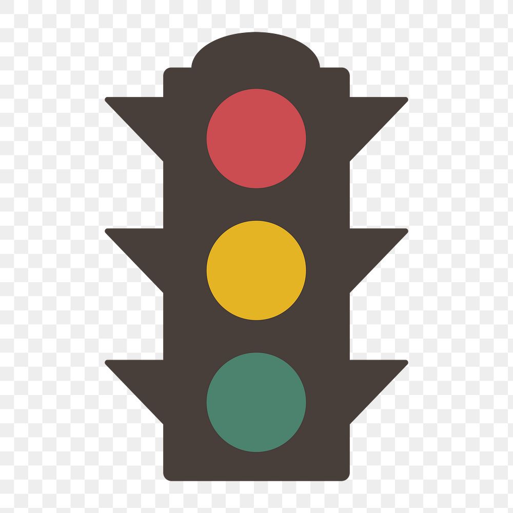 Traffic lights icon png,  transparent background 