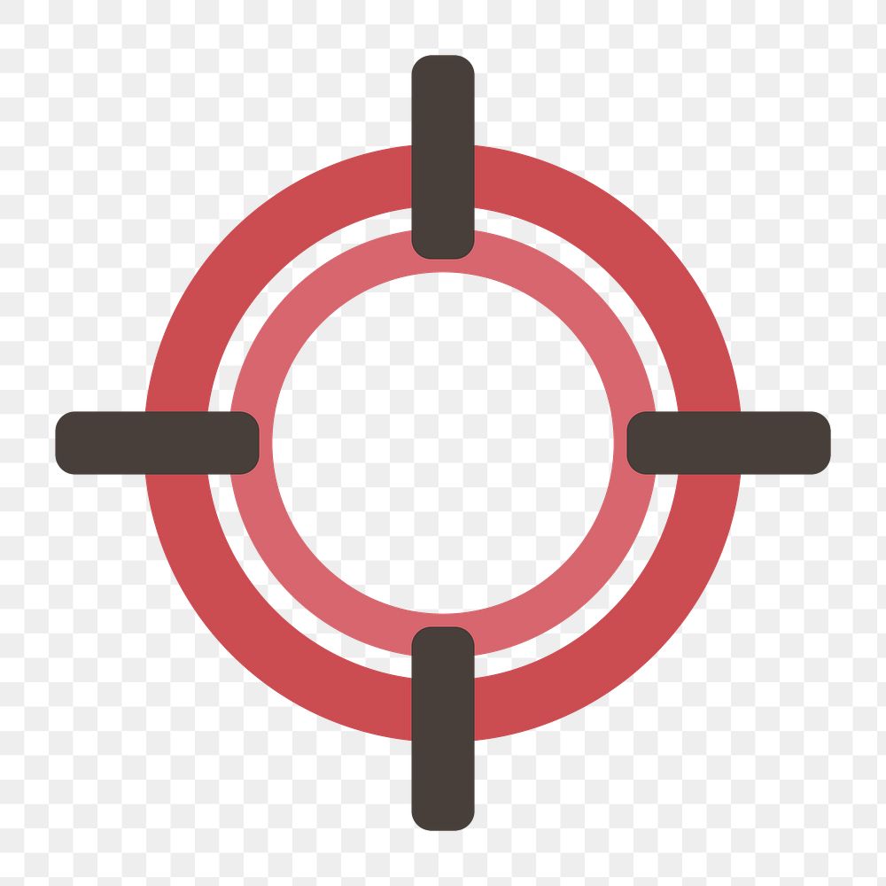 Target icon png, business strategy illustration on  transparent background 