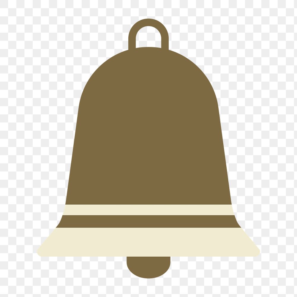 Alarm bell icon png, notification illustration on  transparent background 