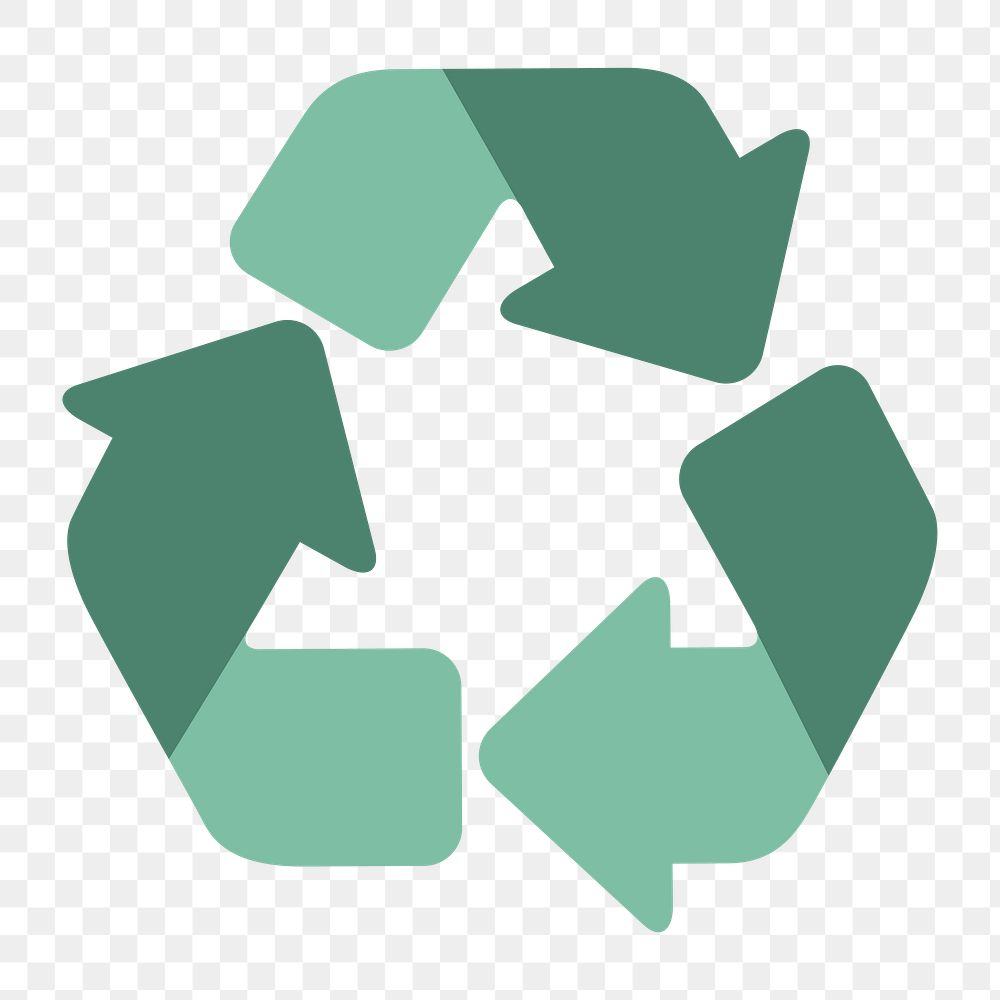 Recycle icon png,  transparent background 