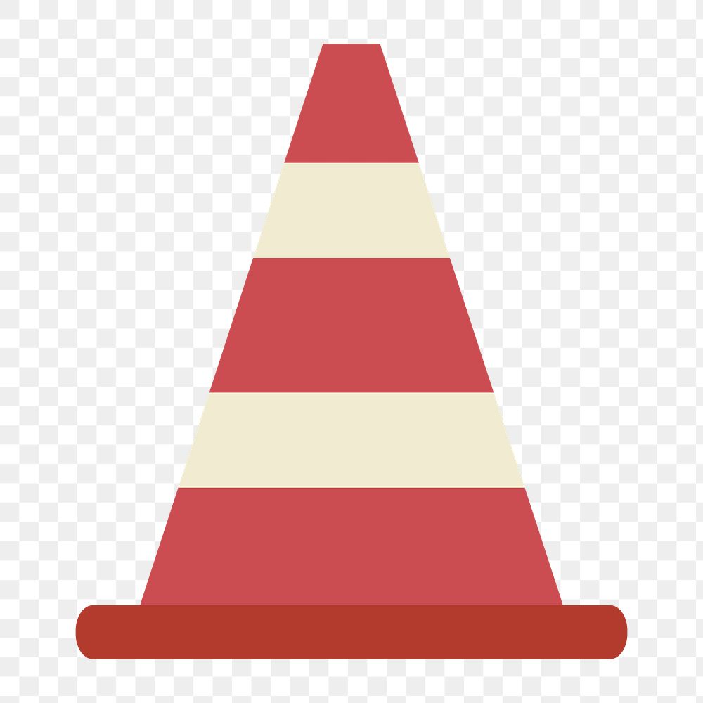 Traffic cone icon png,  transparent background 
