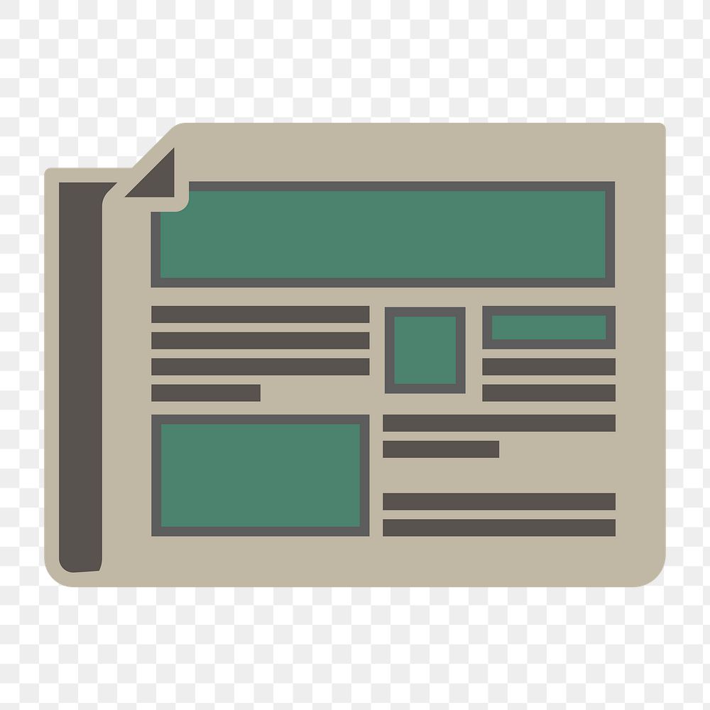 Newspaper icon png,  transparent background 