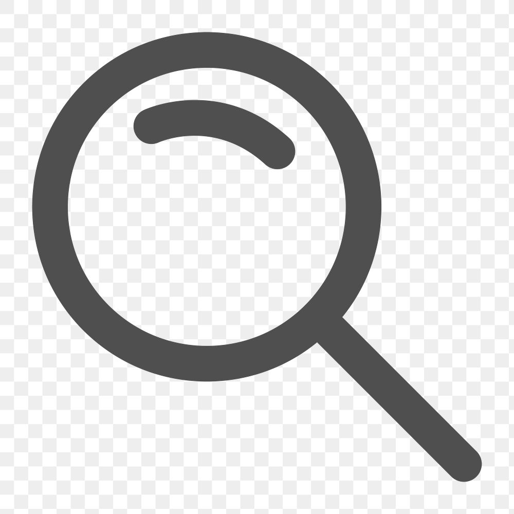 Search icon png, magnifying glass illustration on  transparent background 