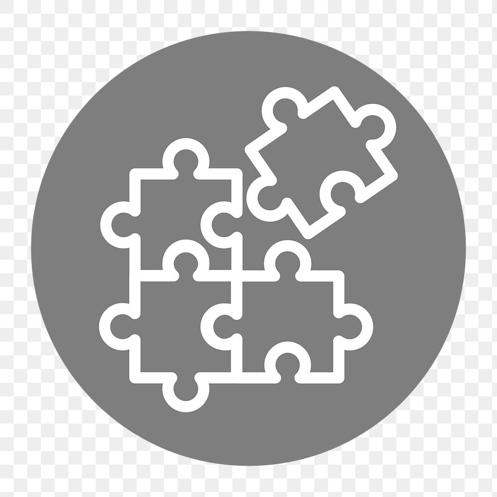 Png jigsaw icon element, transparent background