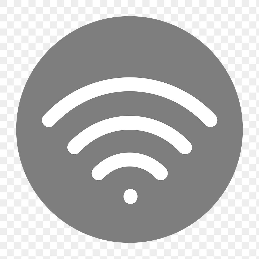 Png WiFi signal icon element, transparent background