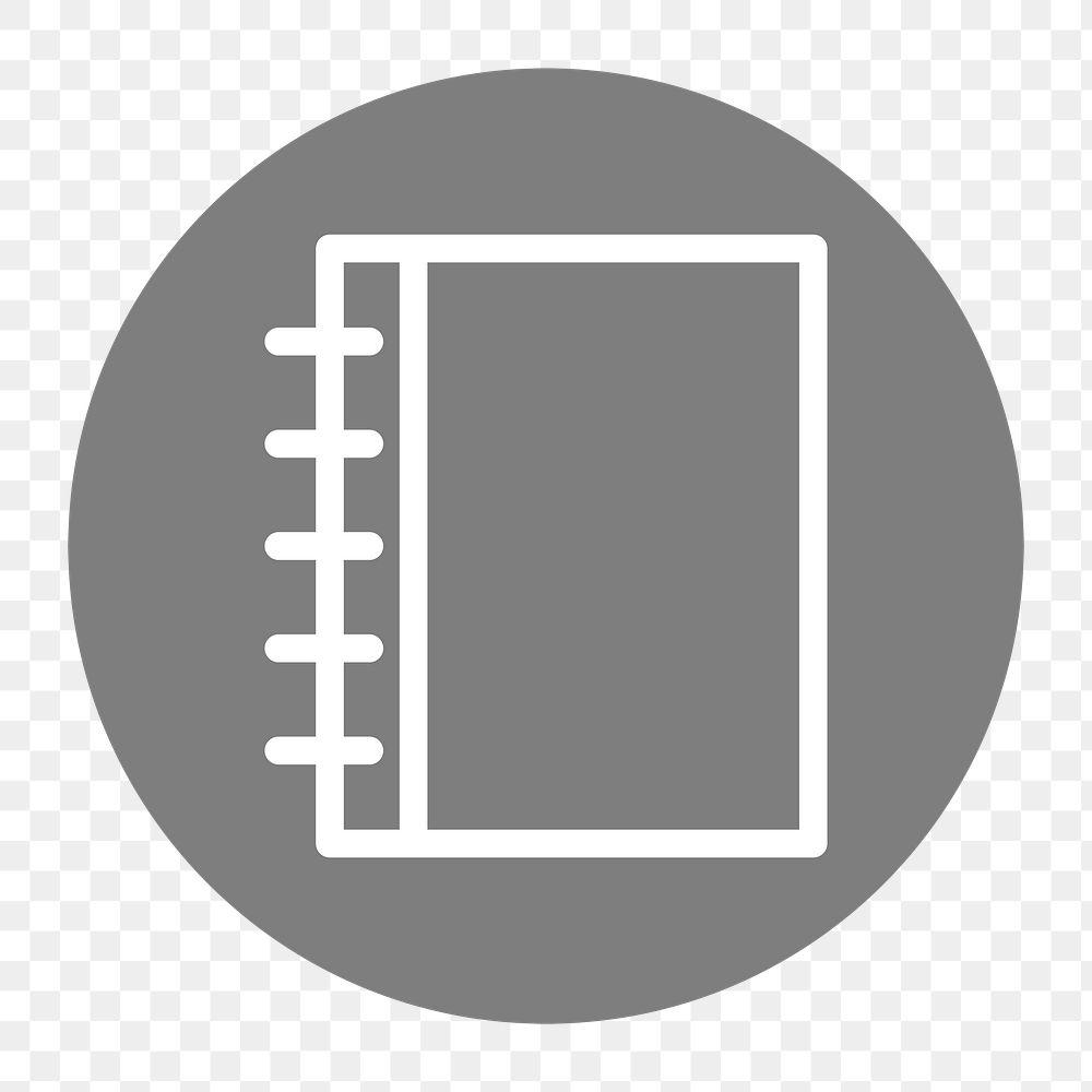 Png notebook icon element, transparent background