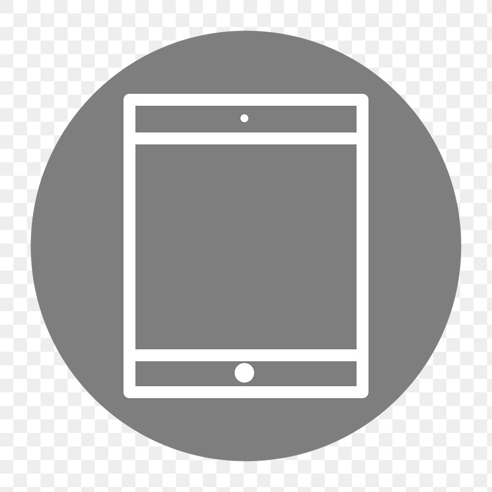 Png tablet icon element, transparent background