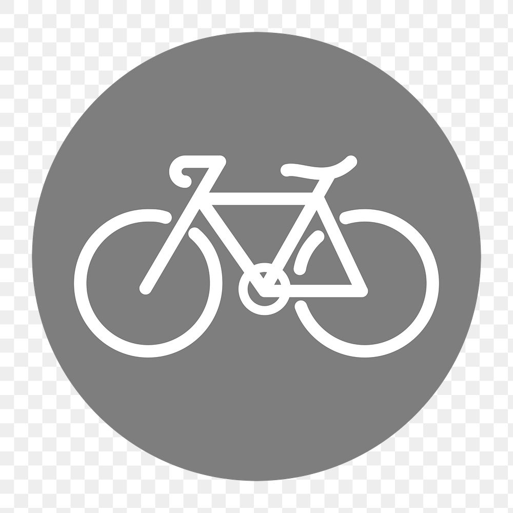 Png bicycle icon element, transparent background