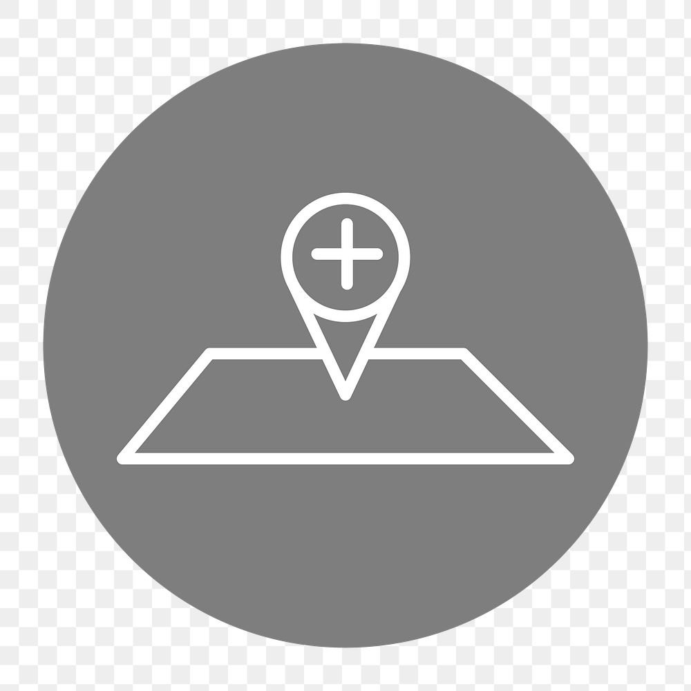 Png map pin icon element, transparent background