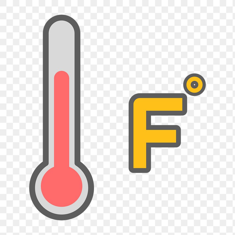 Fahrenheit thermometer icon png,  transparent background 