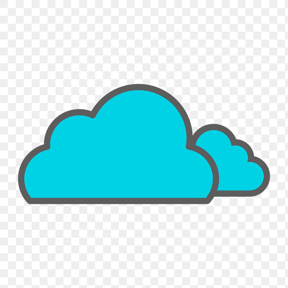 Blue cloud icon png,  transparent background 