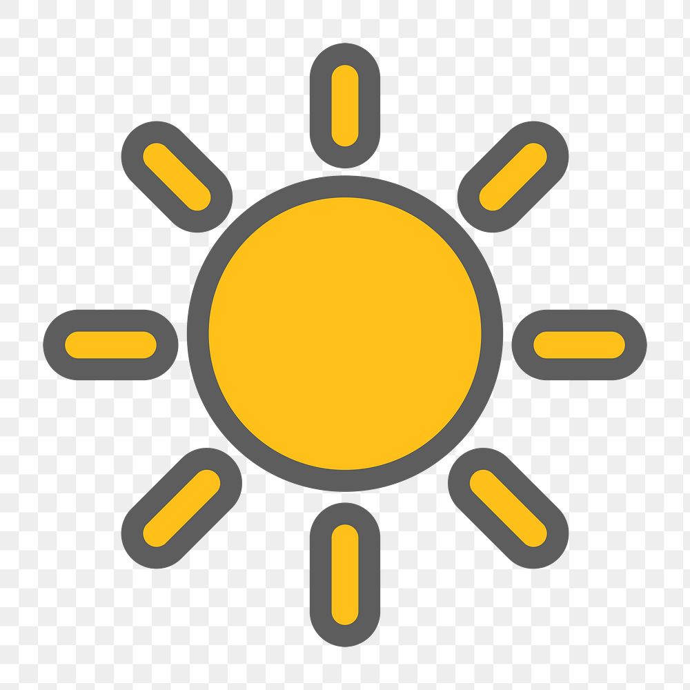 Sunny icon png weather forecast icon,  transparent background 
