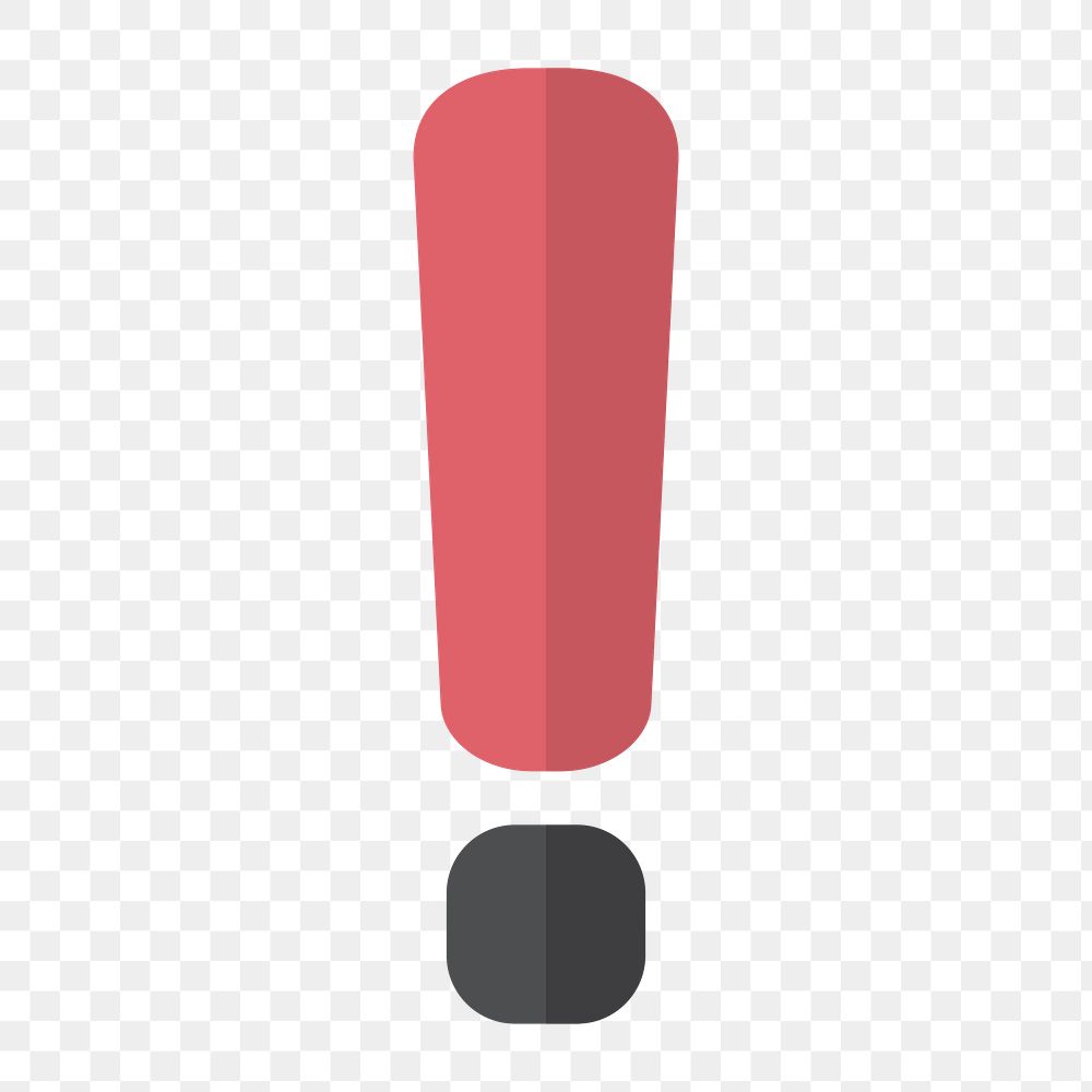 Exclamation mark icon png,  transparent background 