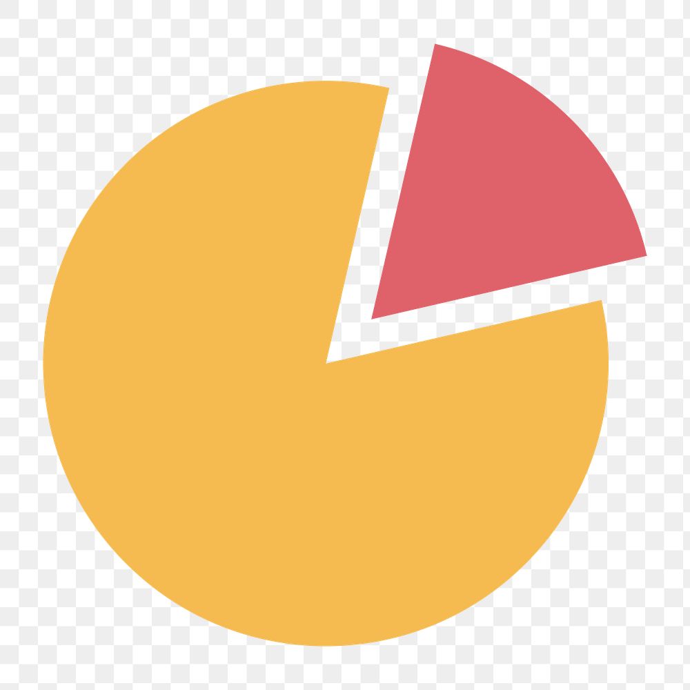 Pie chart icon png, graphic illustration on transparent background
