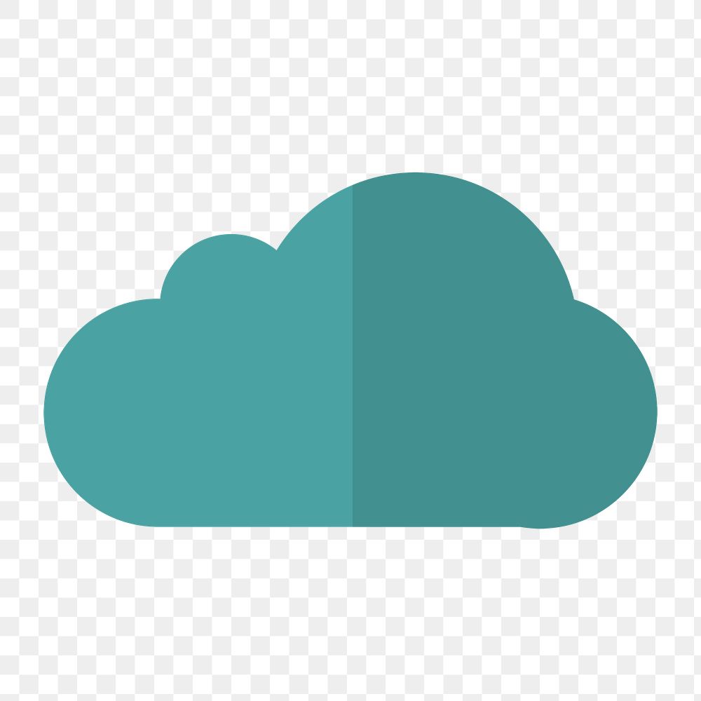 Cloud storage icon png, folded paper texture on transparent background 