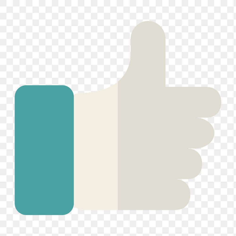 Thumbs up icon png, hand gesture illustration on  transparent background 