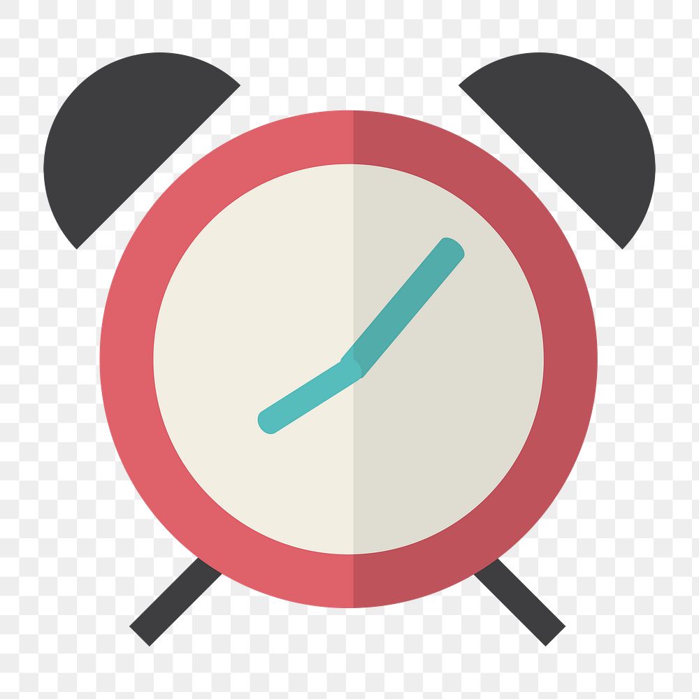 Alarm clock icon png, folded paper texture on  transparent background 