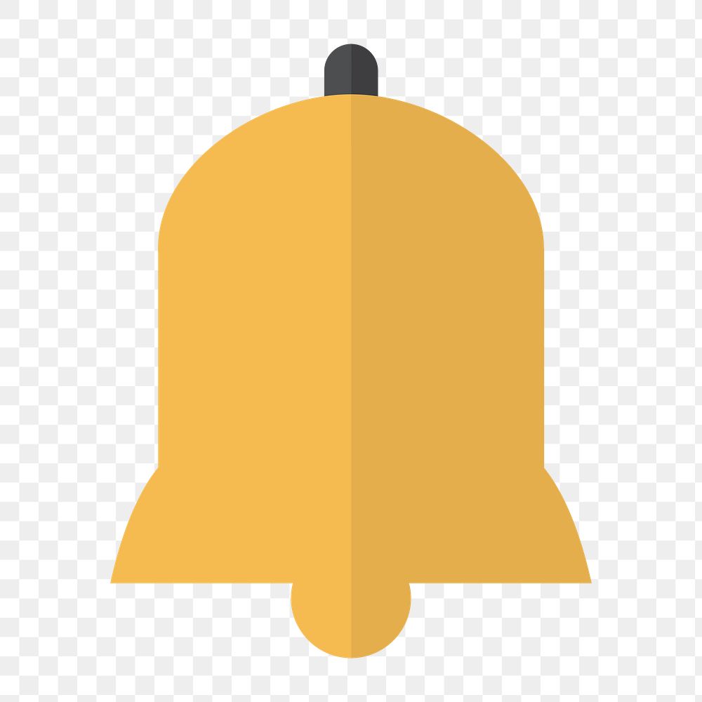 Alarm bell icon png, notification illustration on  transparent background 