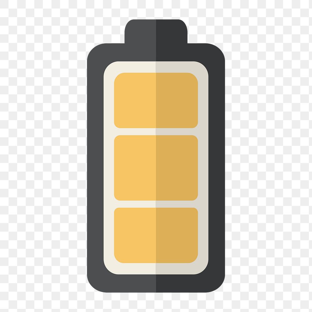 Battery full icon png, transparent background 