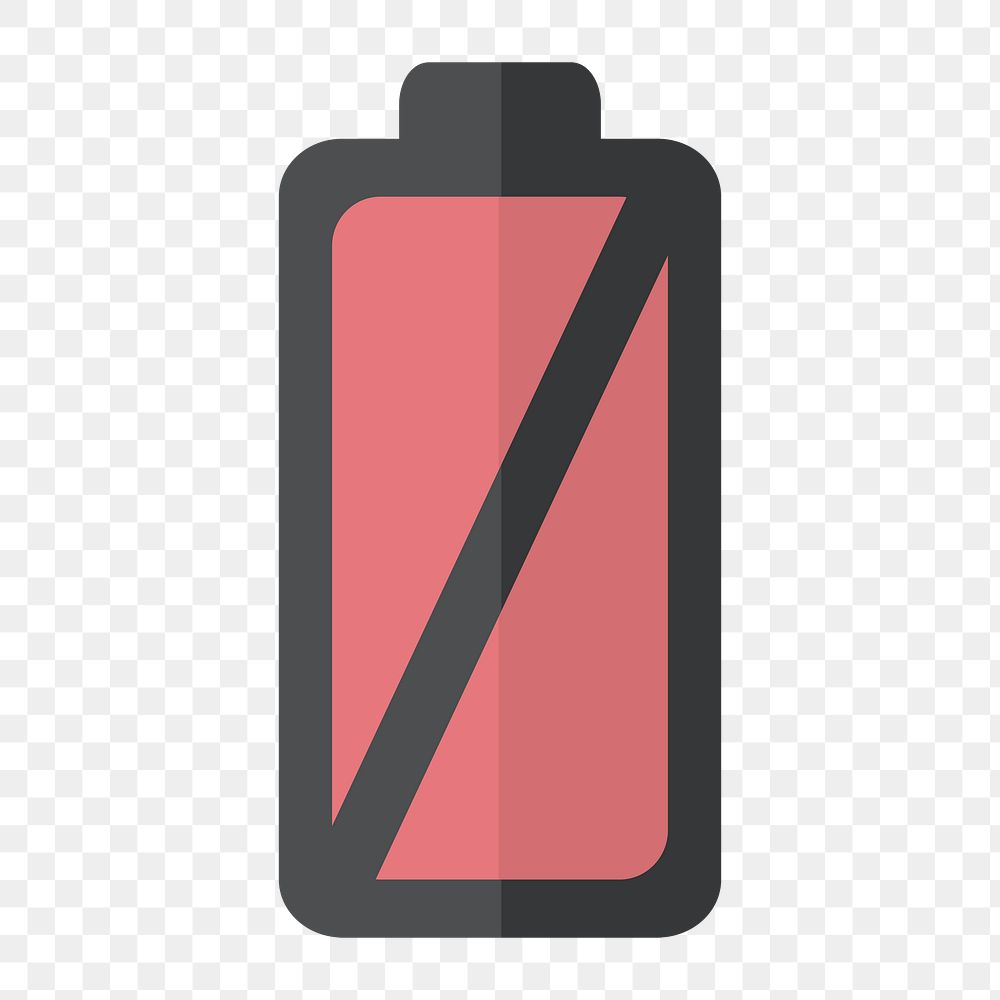 No battery icon png,  transparent background 