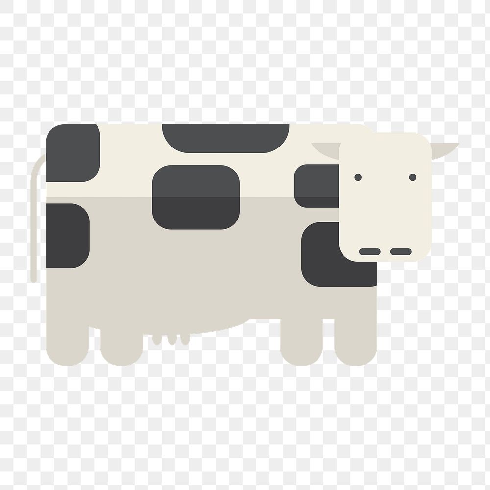 Cow icon png animal illustration,  transparent background 