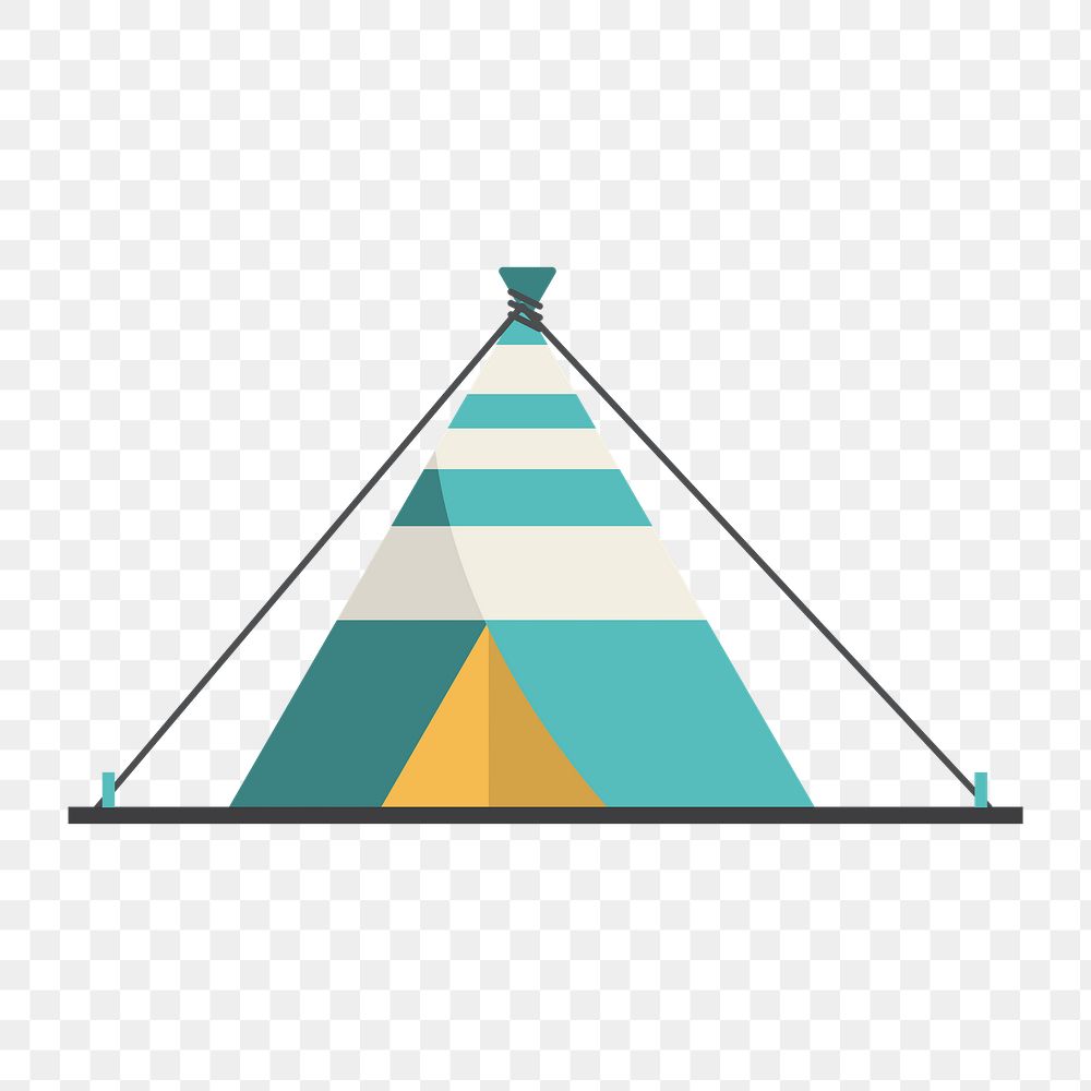 Camping tent icon png,  transparent background 