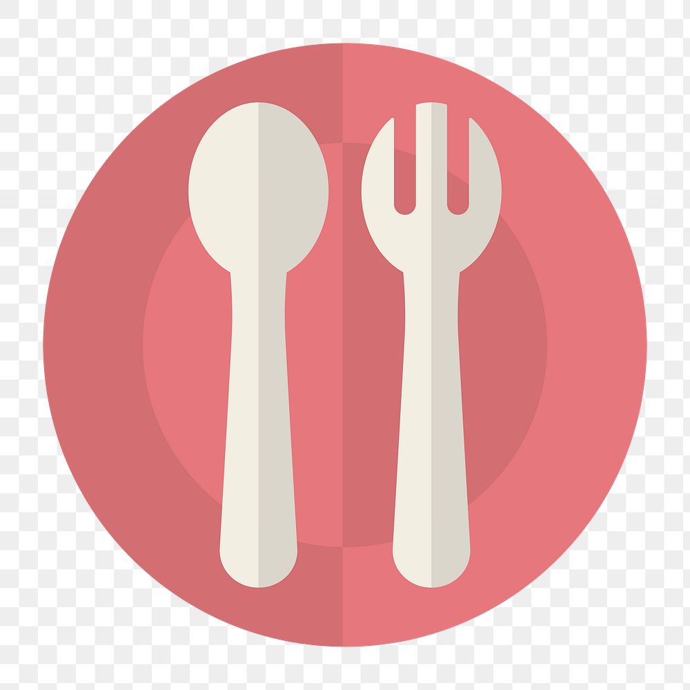 Cutlery icon png,  transparent background 