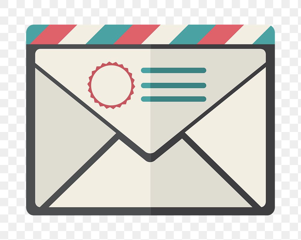 Illustration of envelope png icon, transparent background