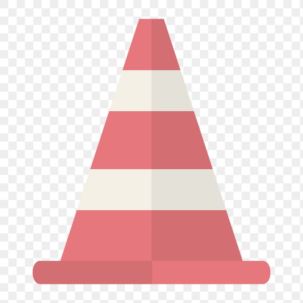 Traffic cone icon png,  transparent background 