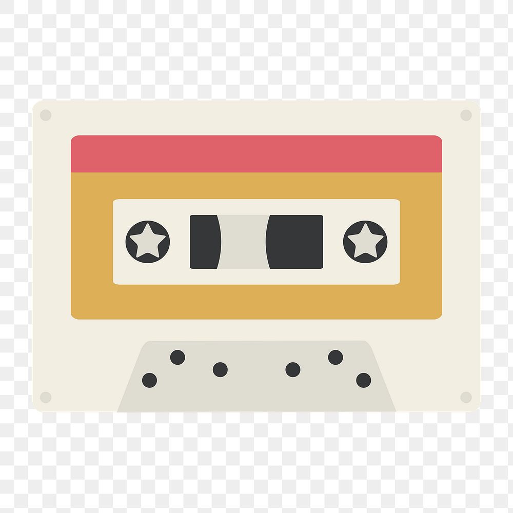 Cassette tape icon png,  transparent background 