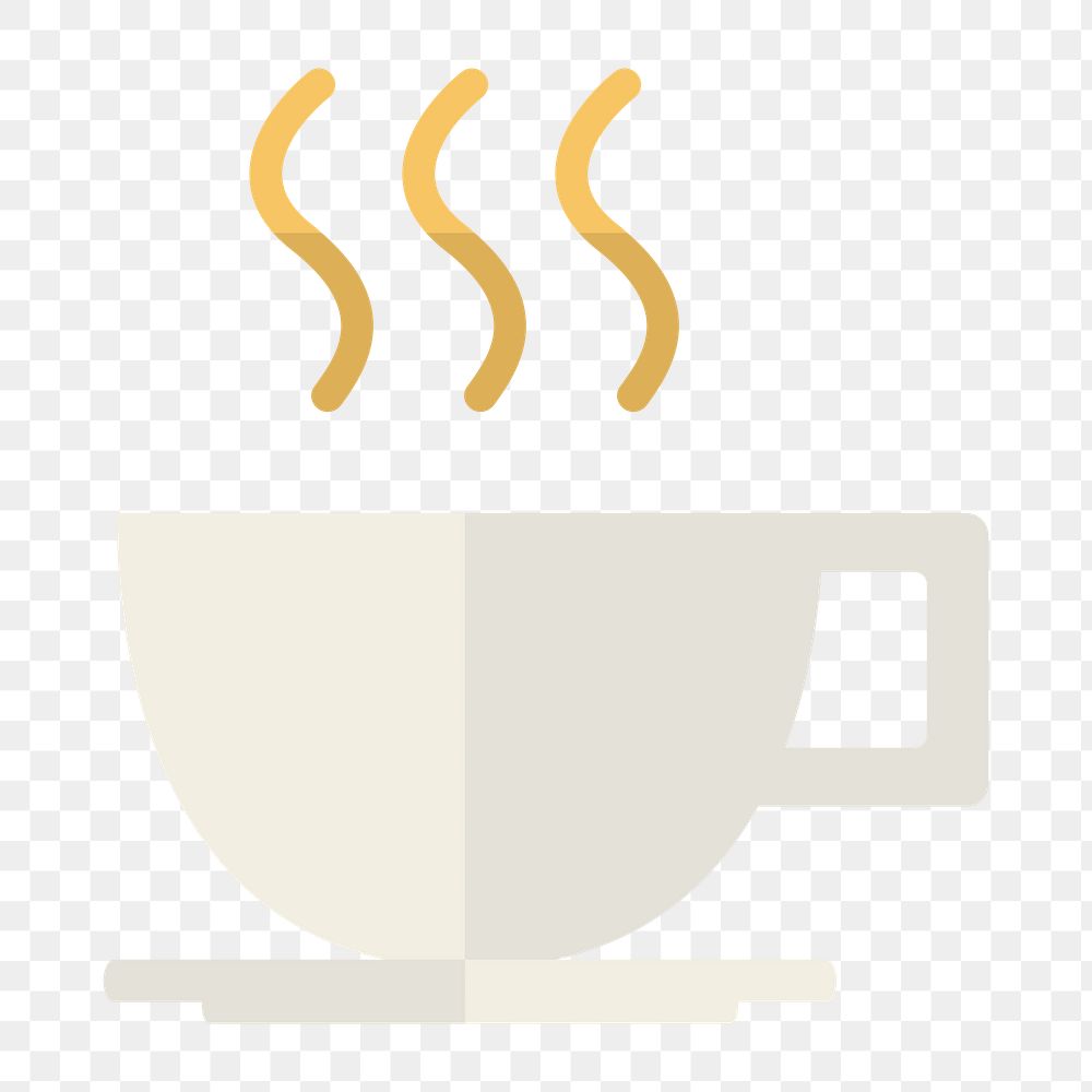 Coffee cup icon png, transparent background 