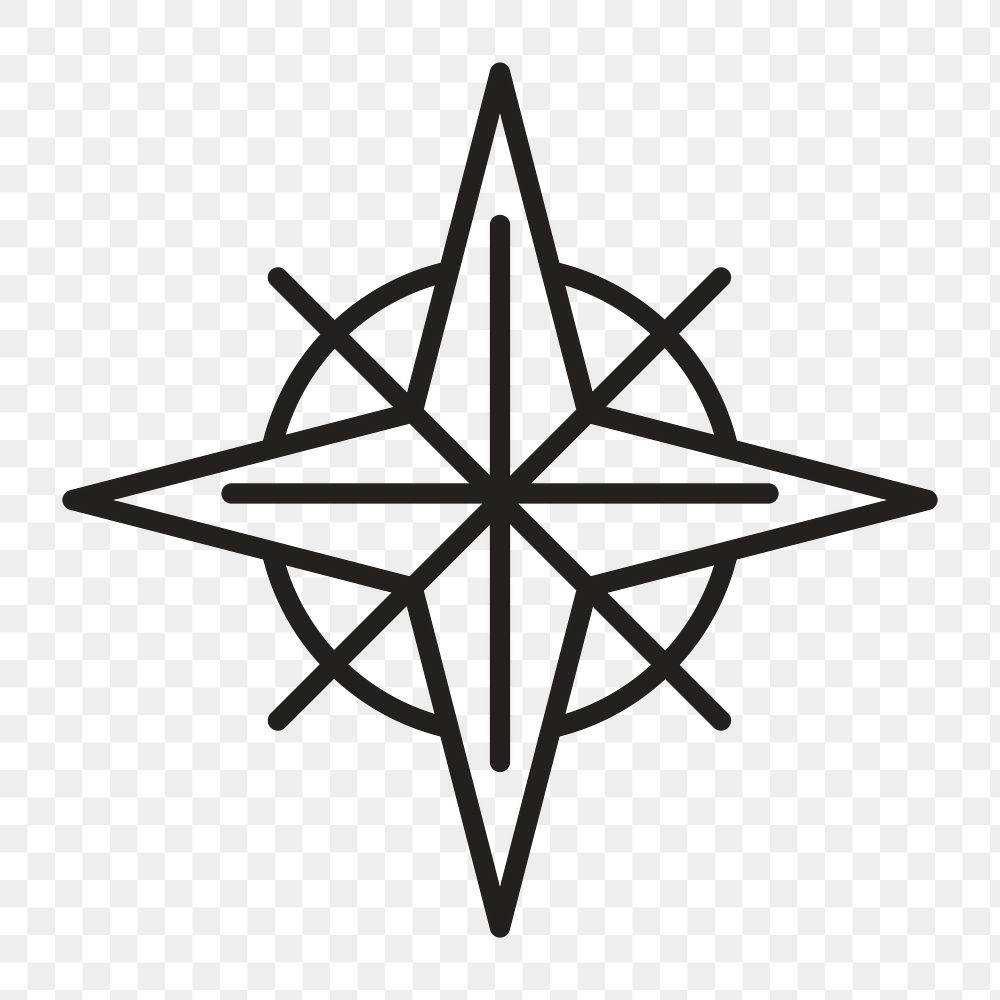 Compass icon png,  transparent background 