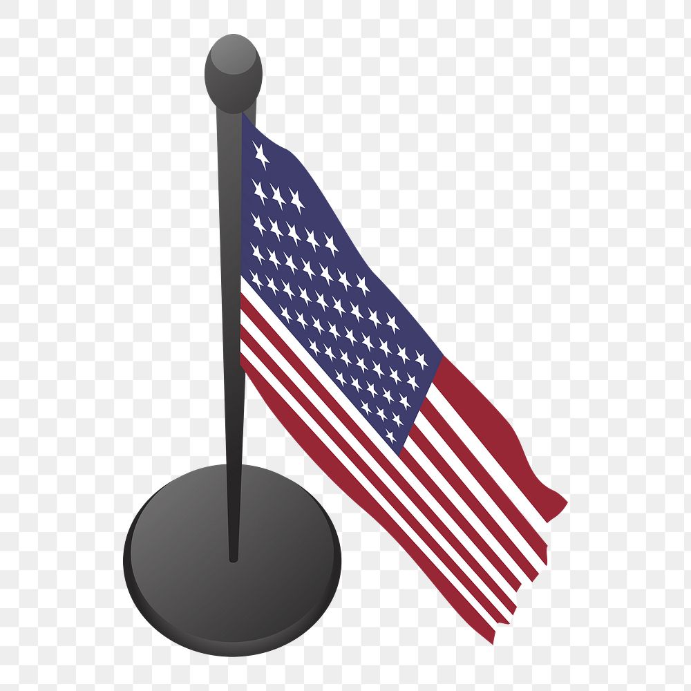USA flag png, transparent background
