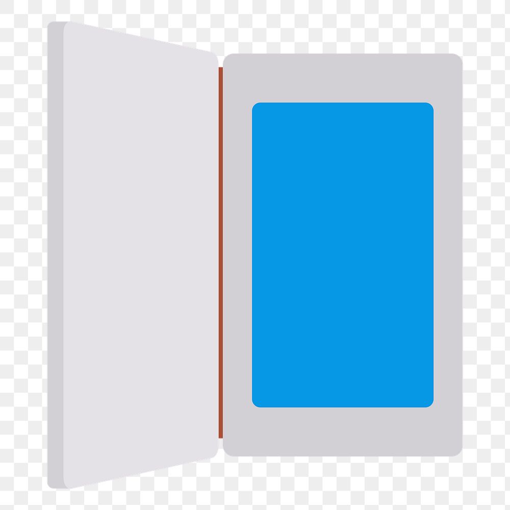 Png open notebook flat sticker, transparent background