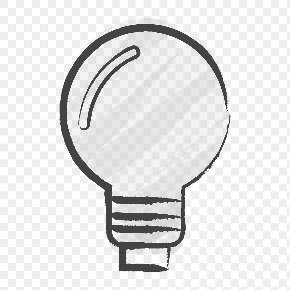 Png outline light bulb design element, transparent background