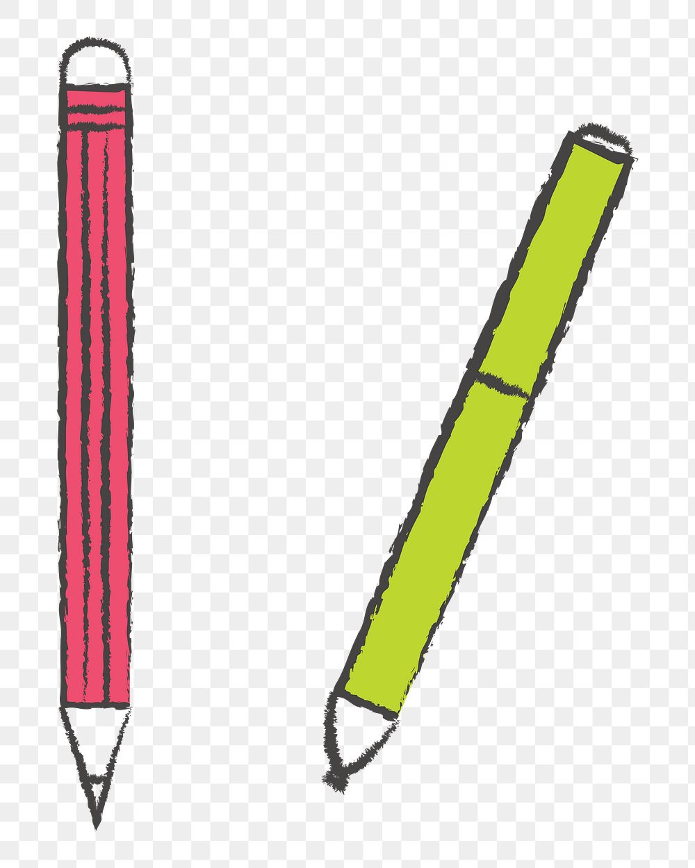 Png pen and pencil design element, transparent background