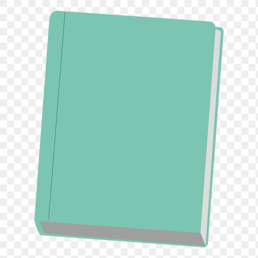 Png green book flat sticker, transparent background
