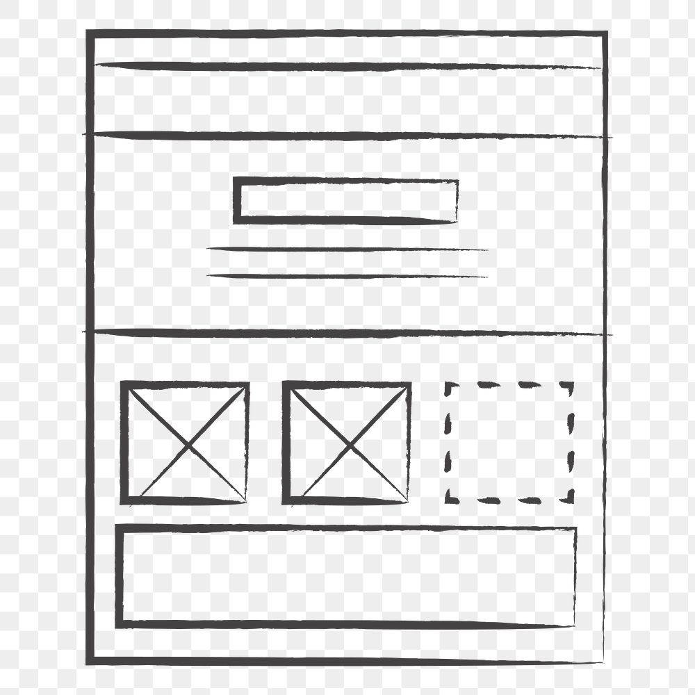 Png outline web design design element, transparent background